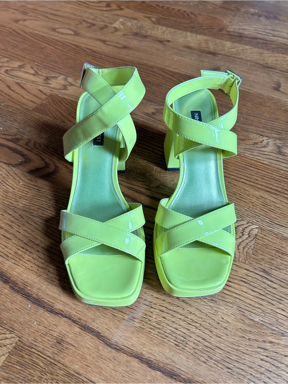 Nine West Lime Green Block Heel Sandals – Women’s Size 8.5